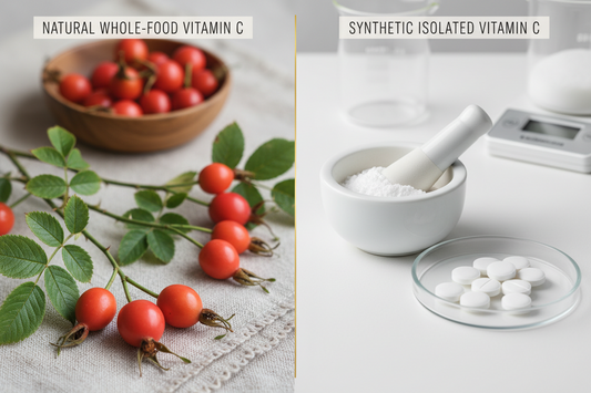 Vitamina C da Rosa Canina vs Acido Ascorbico: Perché la Fonte Naturale Fa la Differenza