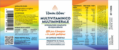 multivitaminico etichetta
